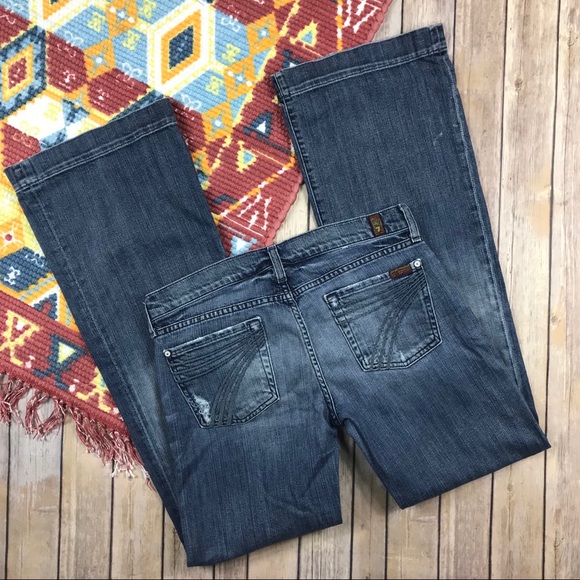 7 For All Mankind Denim - 7FAM Dojo Wide Leg Flare Trouser Jeans